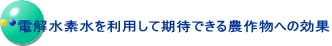 電解水素水を利用して期待できる農作物への効果